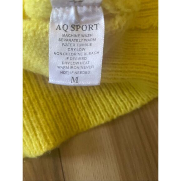 AQ-SPORT Women’s Knit Hoodie Sweater Yellow Size M - Picture 3 of 7